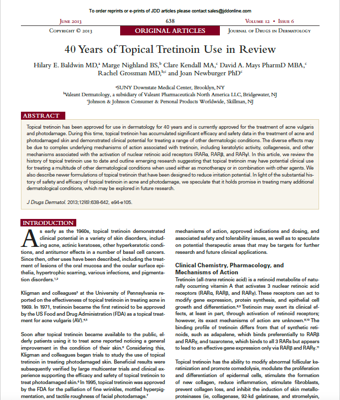40 years of topical tretinoin use in review
